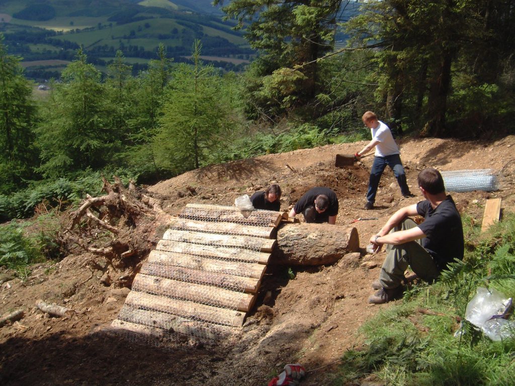 Trail fairies build new ramp - Seven Stanes. Credit: Forestry Commission