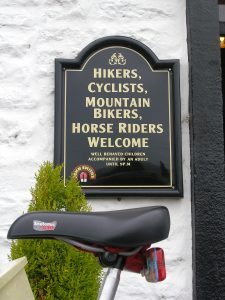 Cyclists Welcome pub sign